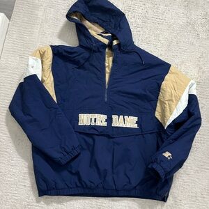 Vintage Starter Notre Dame Anorak Hooded Jacket